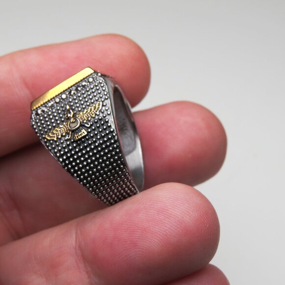 14k Hematite Men's Ring - Picture 7 of 7